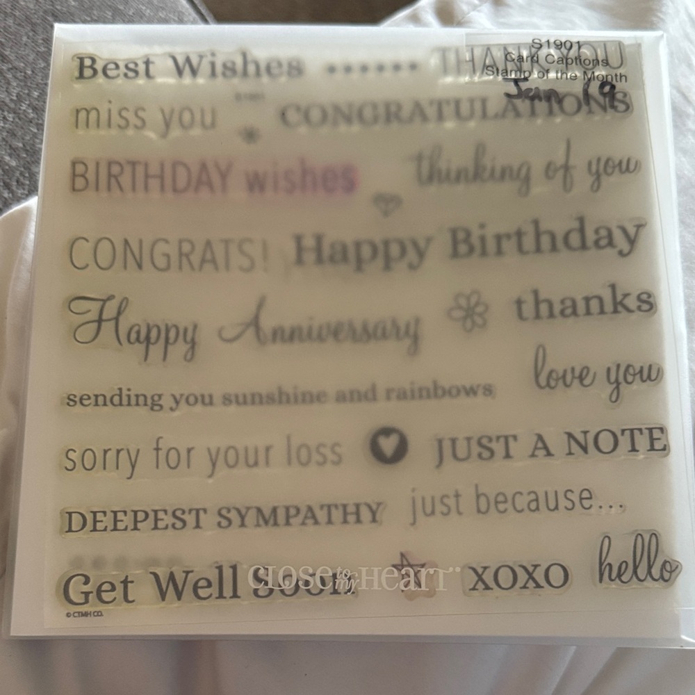 Clear Sentiment Stamp Set - Neutral Gray Clear Stamps